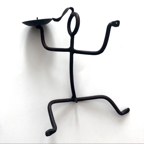 MIRROR Wrought iron  w/Matched Candleholder - Picture 6 of 8